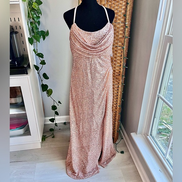 Morgan & Co. Sequin Bodycon Maxi Slit Dress - Picture 2 of 13